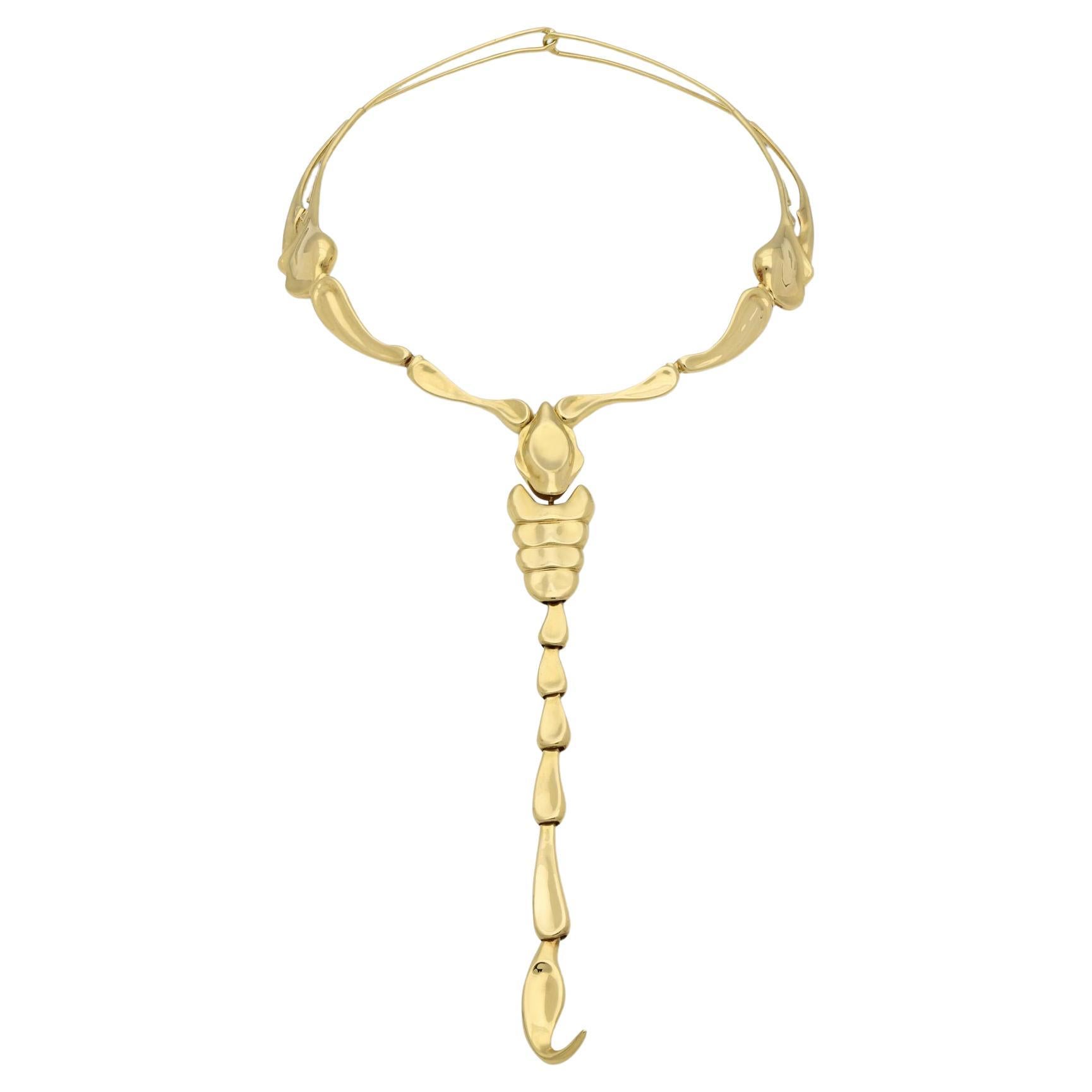 Tiffany & Co Iconic Elsa Peretti Scorpion Necklace in 18 Carat Yellow Gold