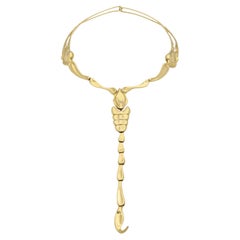 Vintage Tiffany & Co Iconic Elsa Peretti Scorpion Necklace in 18 Carat Yellow Gold