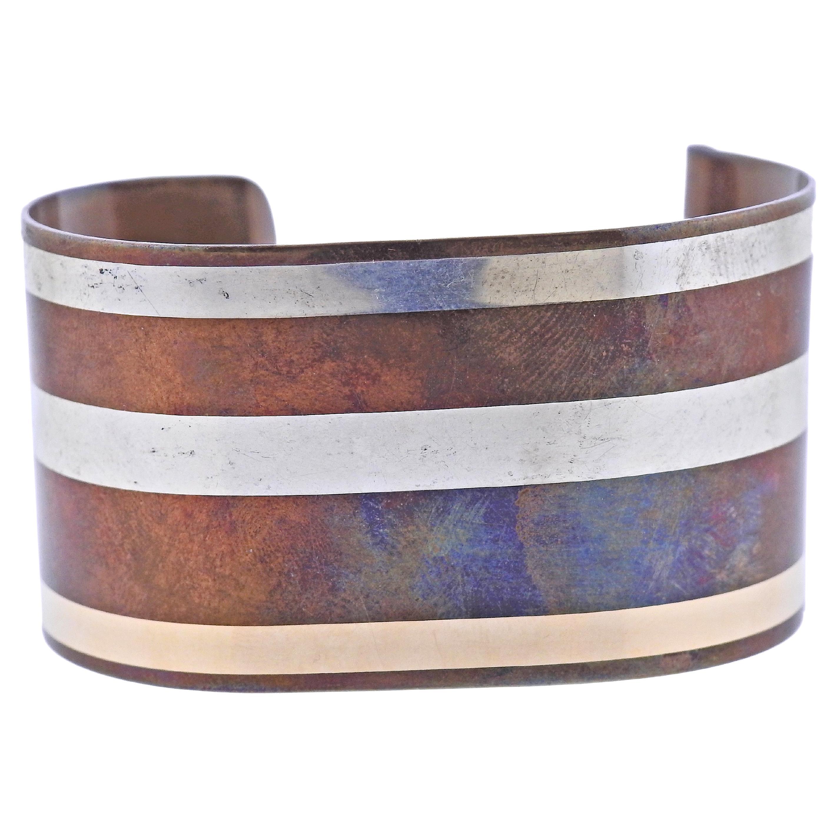 Tiffany & Co Iconic Mixed Metal Inlay Cuff Bracelet For Sale