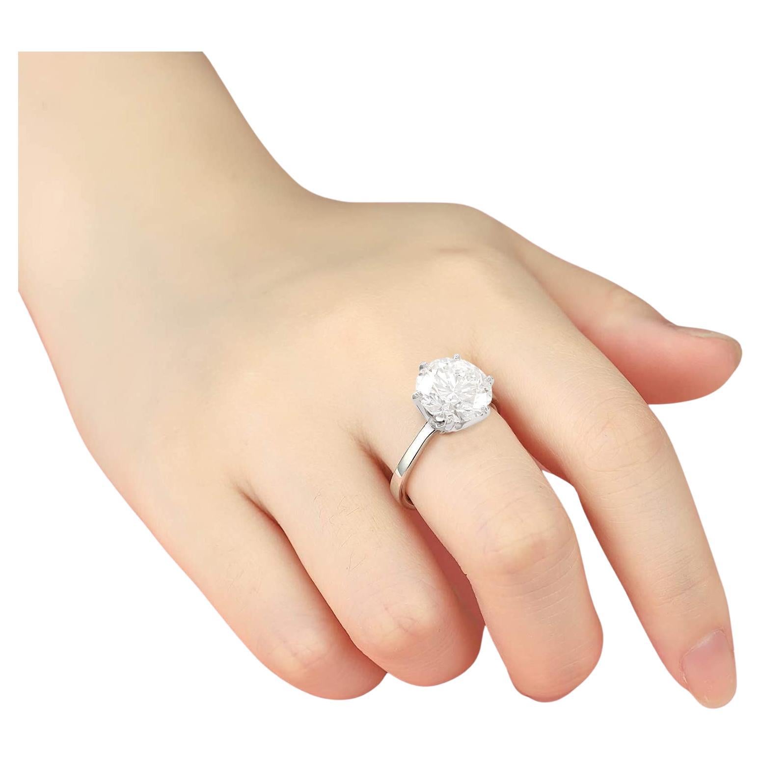 Moderne Tiffany & Co. Bague en platine avec diamant taille brillant rond de 3 carats certifié IDEAL CUT en vente