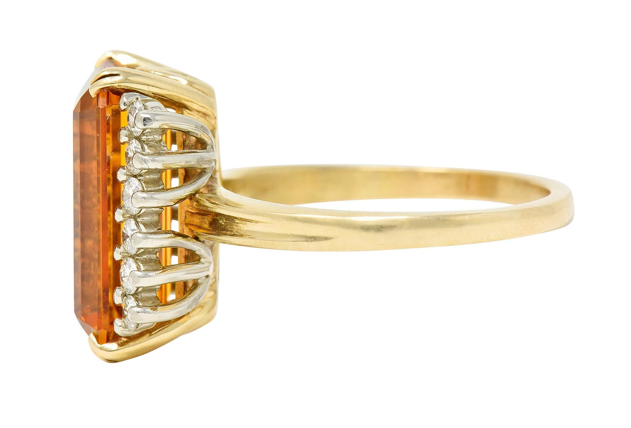 Contemporary Tiffany & Co. Imperial Topaz Diamond 18 Karat Gold Platinum Gemstone Ring