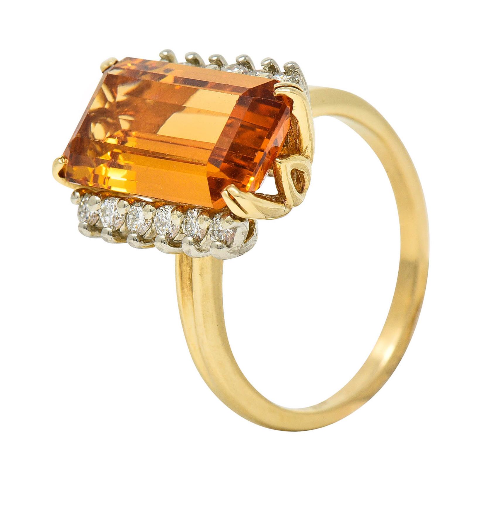 Men's Tiffany & Co. Imperial Topaz Diamond 18 Karat Gold Platinum Gemstone Ring