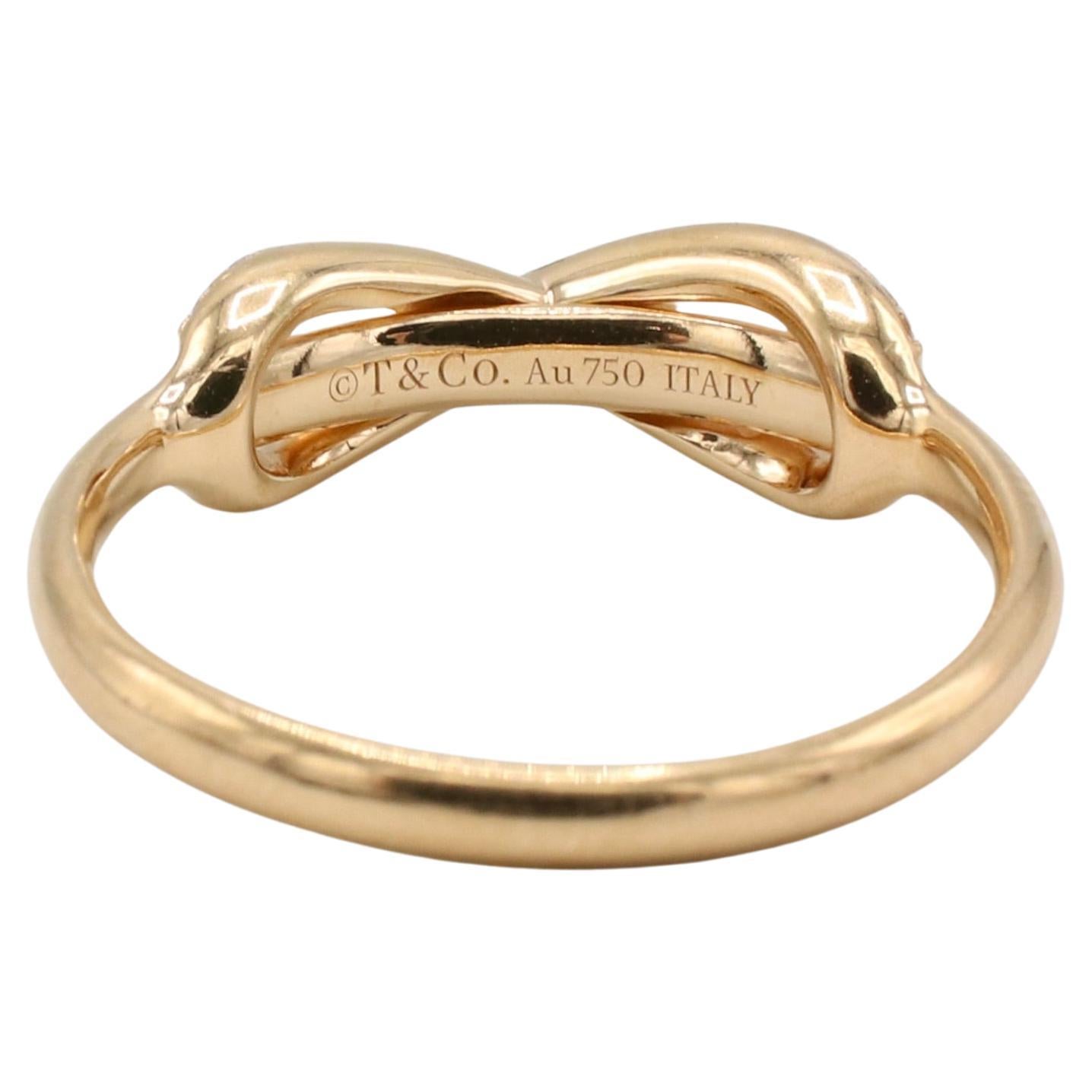 Modern Tiffany & Co. Infinity 18 Karat Rose Gold Natural Diamond Band Ring