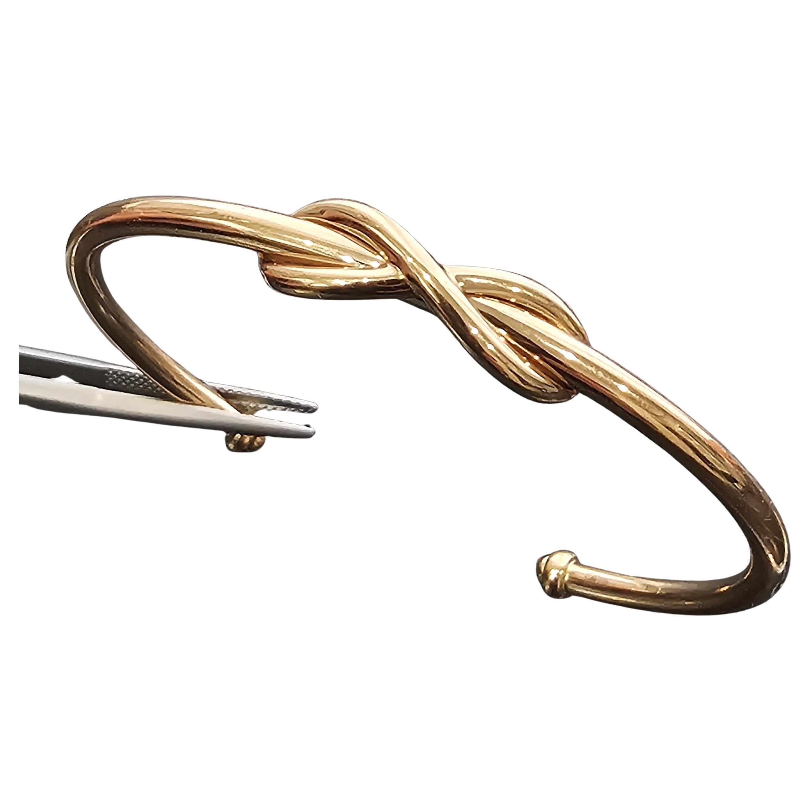Tiffany & Co. Infinity 18k Rose Gold Cuff Bracelet 17.6g 6.25" Interior For Sale
