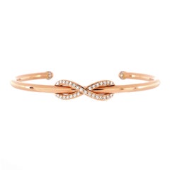 Tiffany & Co. Infinity Cuff Bracelet 18k Rose Gold with Diamonds