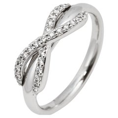 Tiffany & Co. Infinity Diamond 18K White Gold Ring Size 51