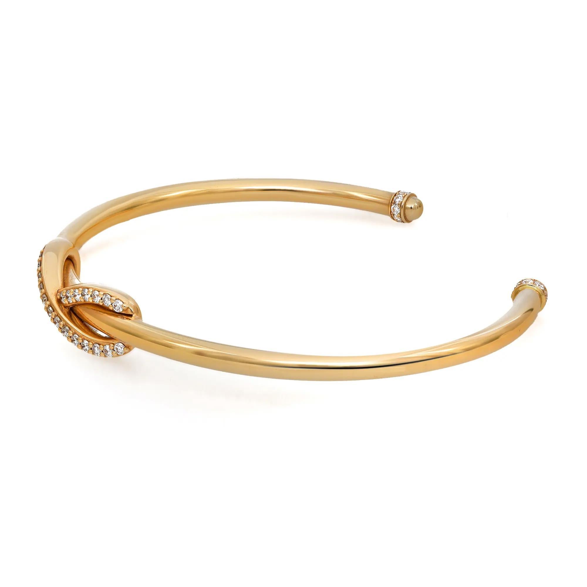 Moderne Tiffany & Co. Bracelet manchette Infinity en or jaune 18 carats, taille moyenne en vente