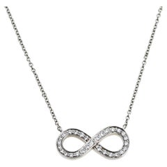 Tiffany & Co. Infinity Diamond Platinum Pendant Necklace