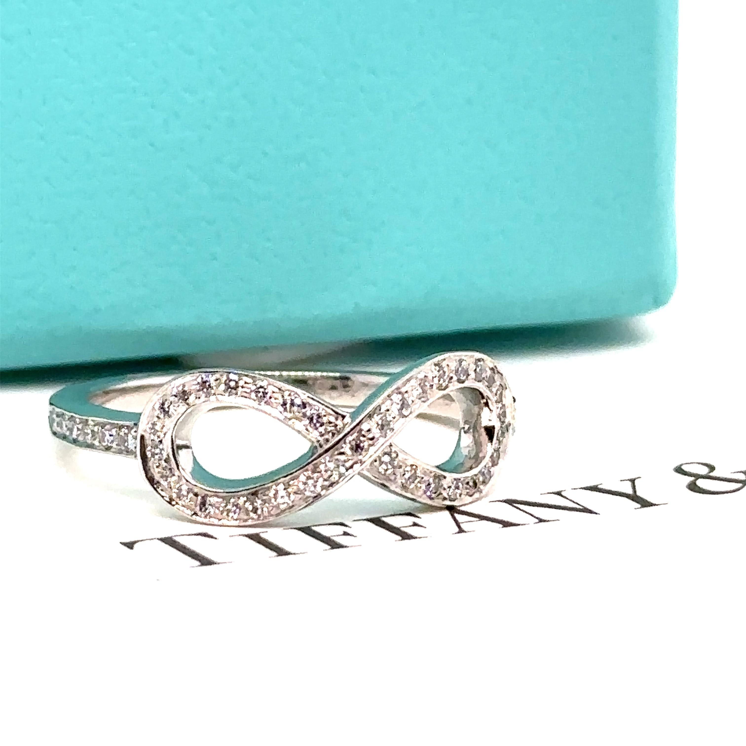 Brilliant Cut Tiffany & Co Infinity Diamond Ring 0.25 Carat
