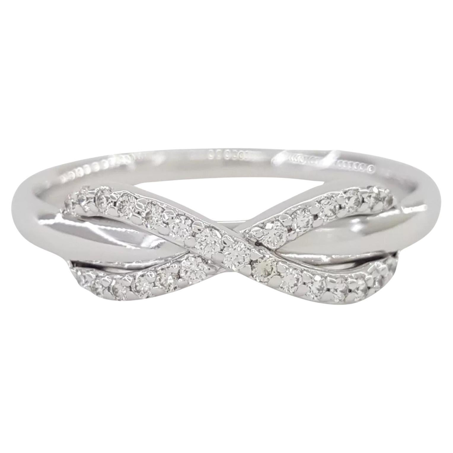 Tiffany and Co. Infinity Diamond Wedding Band 0.1 ct in 18K White Gold ...