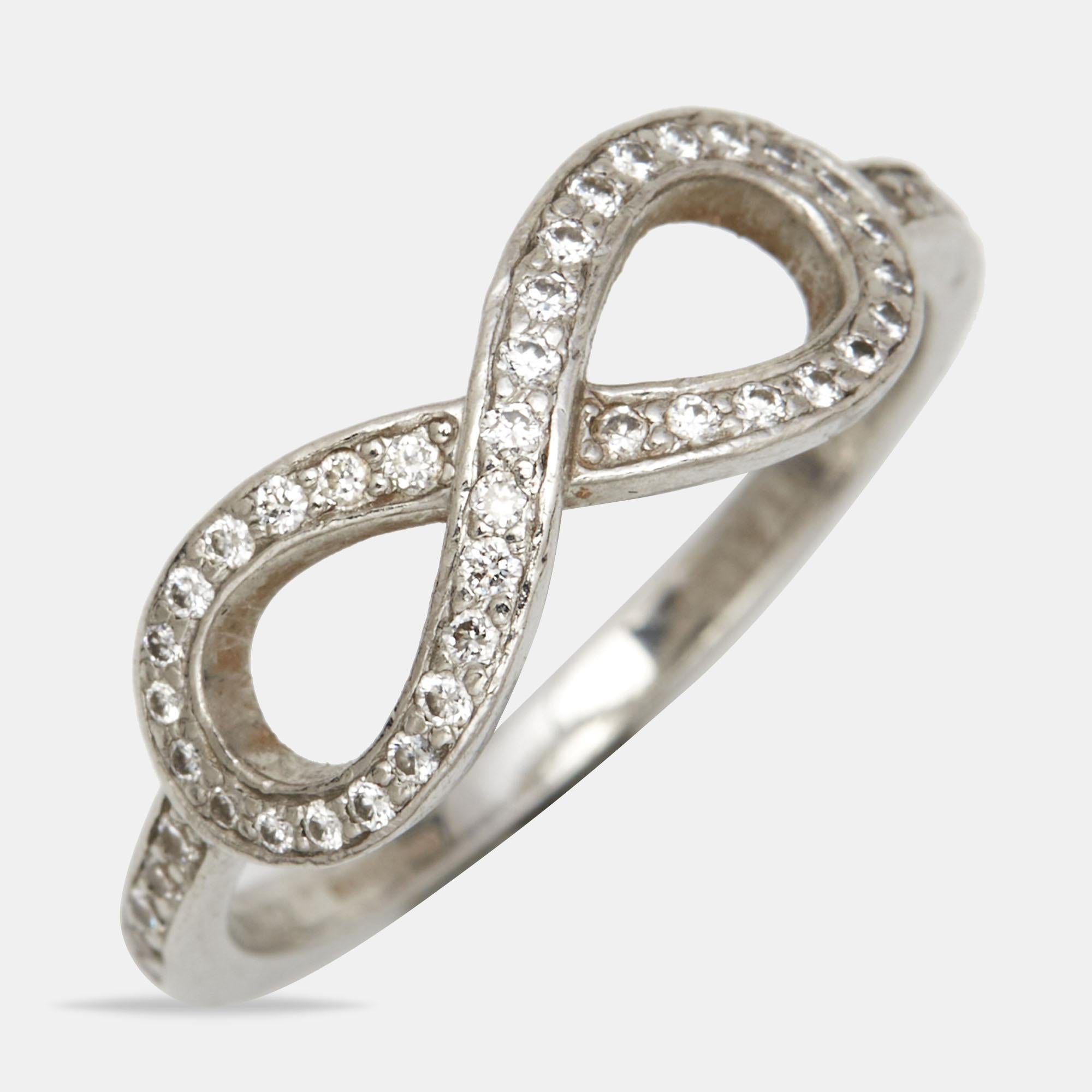 Women's Tiffany & Co. Infinity Diamonds Platinum Ring Size 49