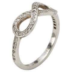 Tiffany & Co. Infinity Diamonds Platinum Ring Size 49