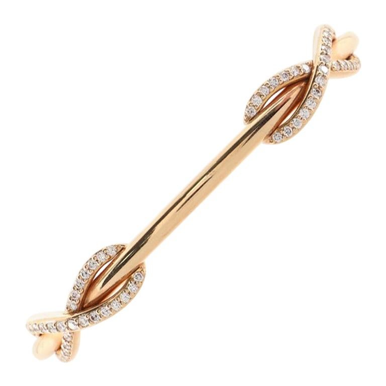Tiffany & Co. Infinity Double Cuff Bracelet 18k Rose Gold with Diamonds Medium