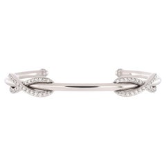 Tiffany & Co. Bracelet manchette double Infinity en or blanc 18 carats avec diamants