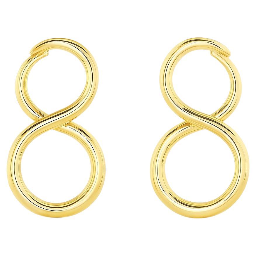 Tiffany & Co. Pendientes grandes Infinity de oro amarillo de 18 quilates en venta
