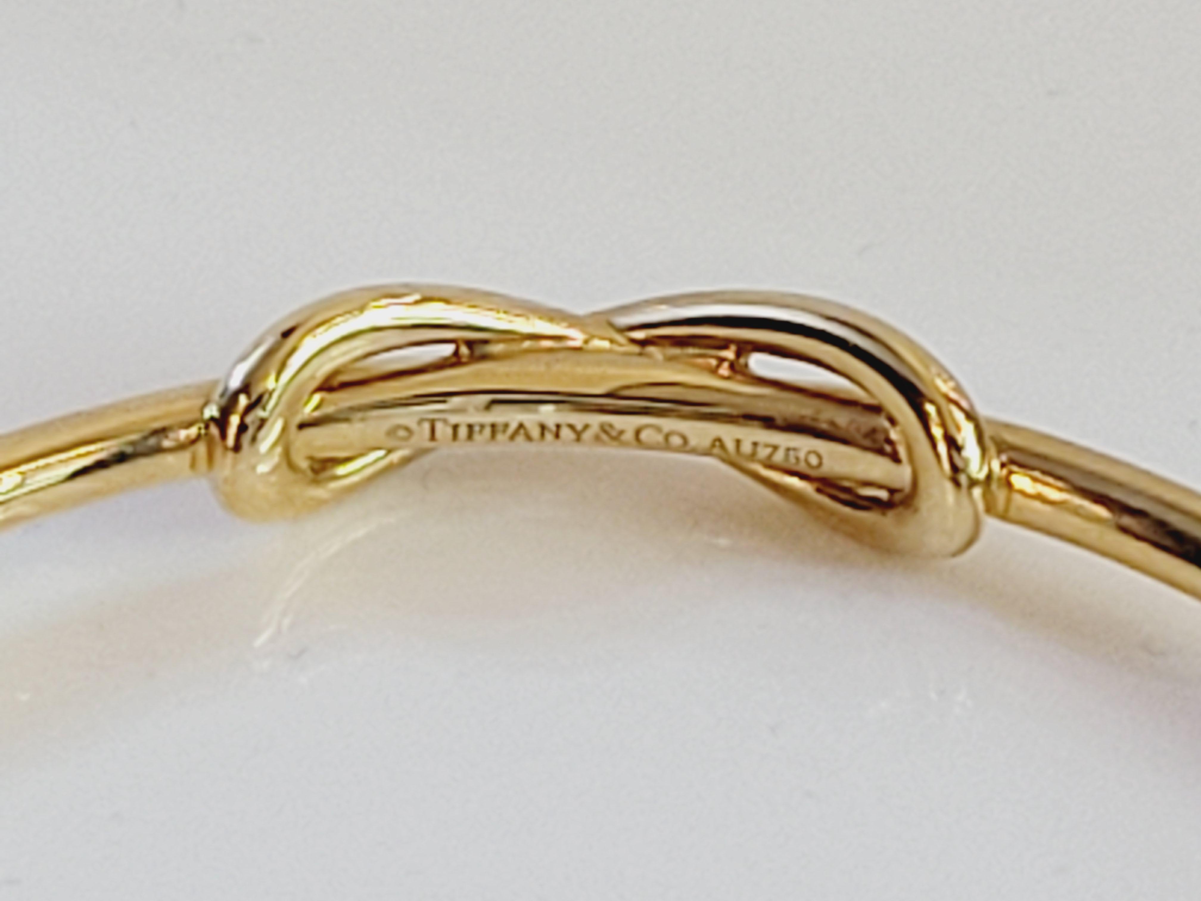  Tiffany & Co. Manchette à motif Infinity en or jaune massif 18 carats Pour femmes 