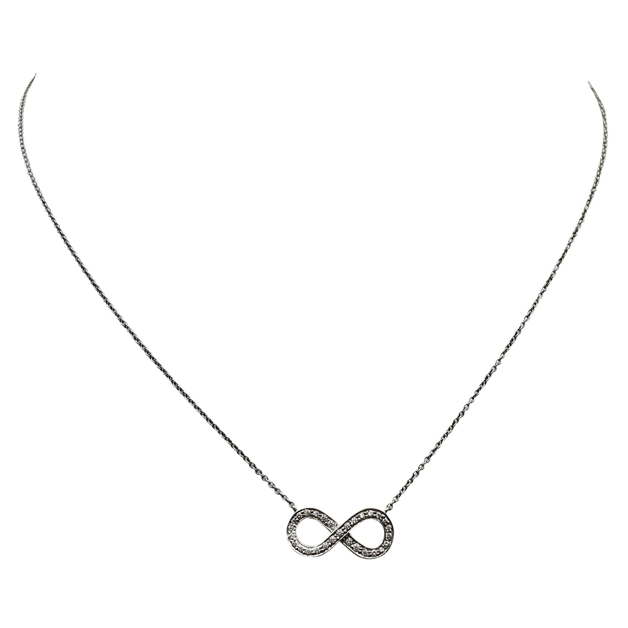 Tiffany & Co. 'Infinity' Platinum and Diamond Necklace