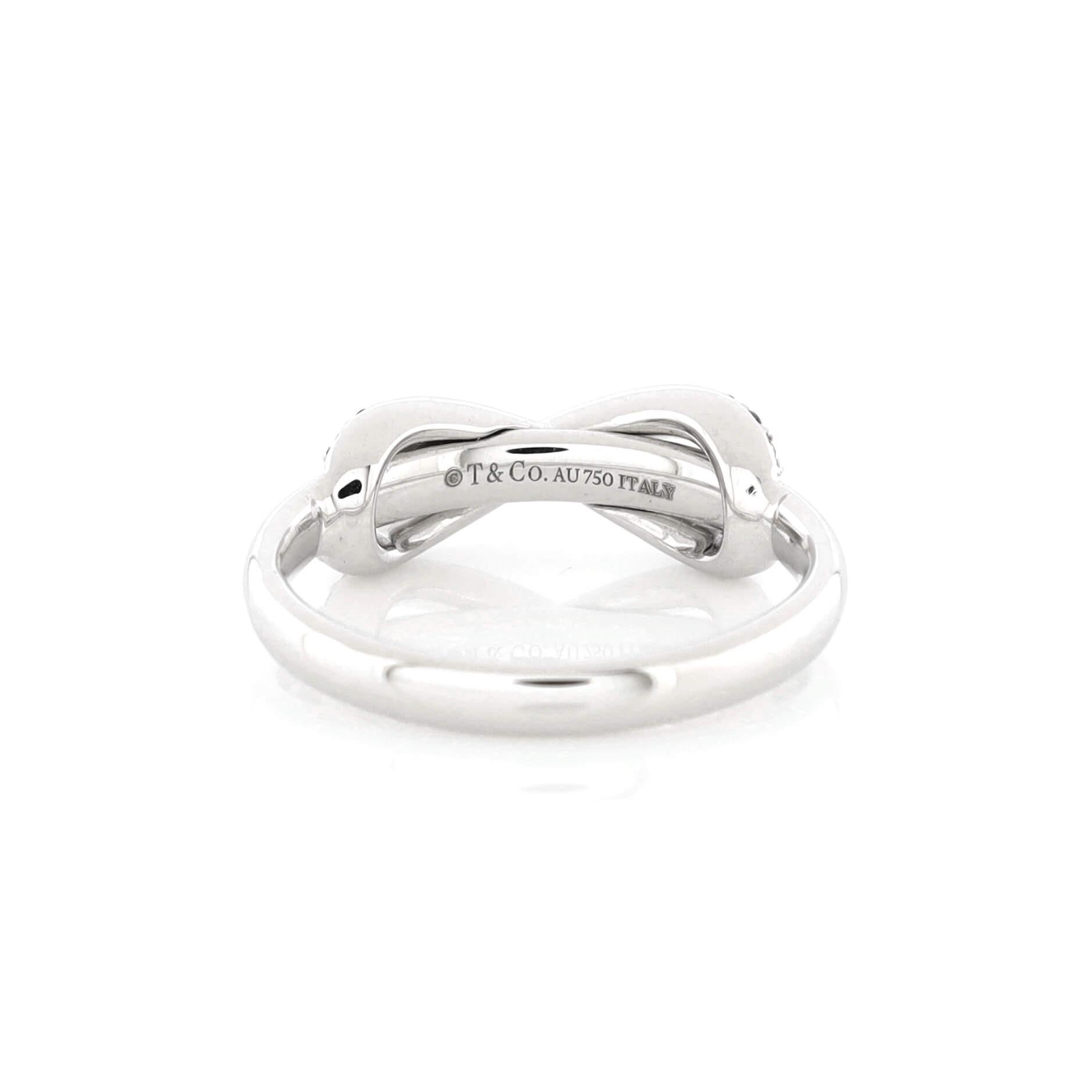 Tiffany & Co. Infinity Ring 18K White Gold and Diamonds In Good Condition In New York, NY