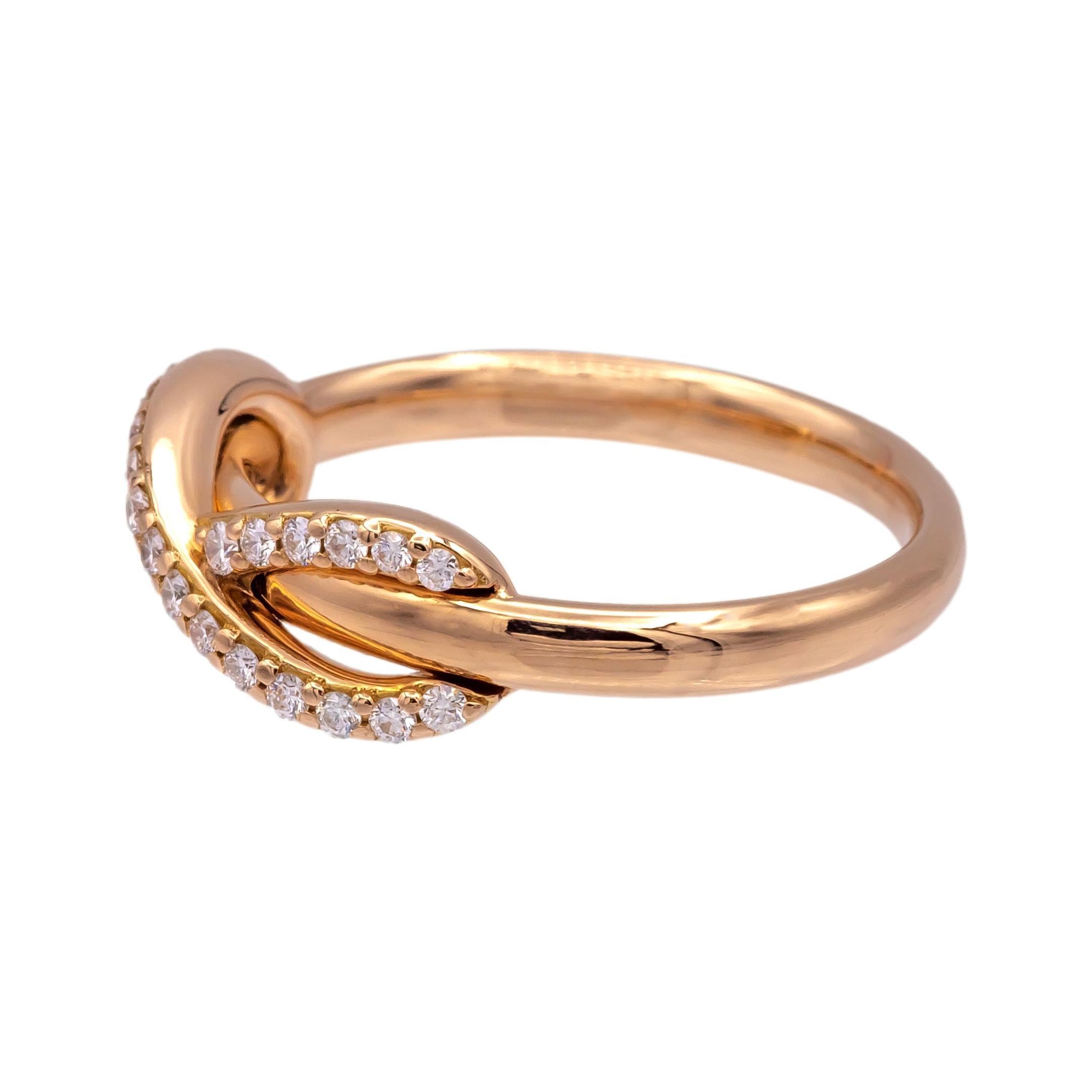 Round Cut Tiffany & Co. Infinity Ring in 18K Rose Gold with Diamonds