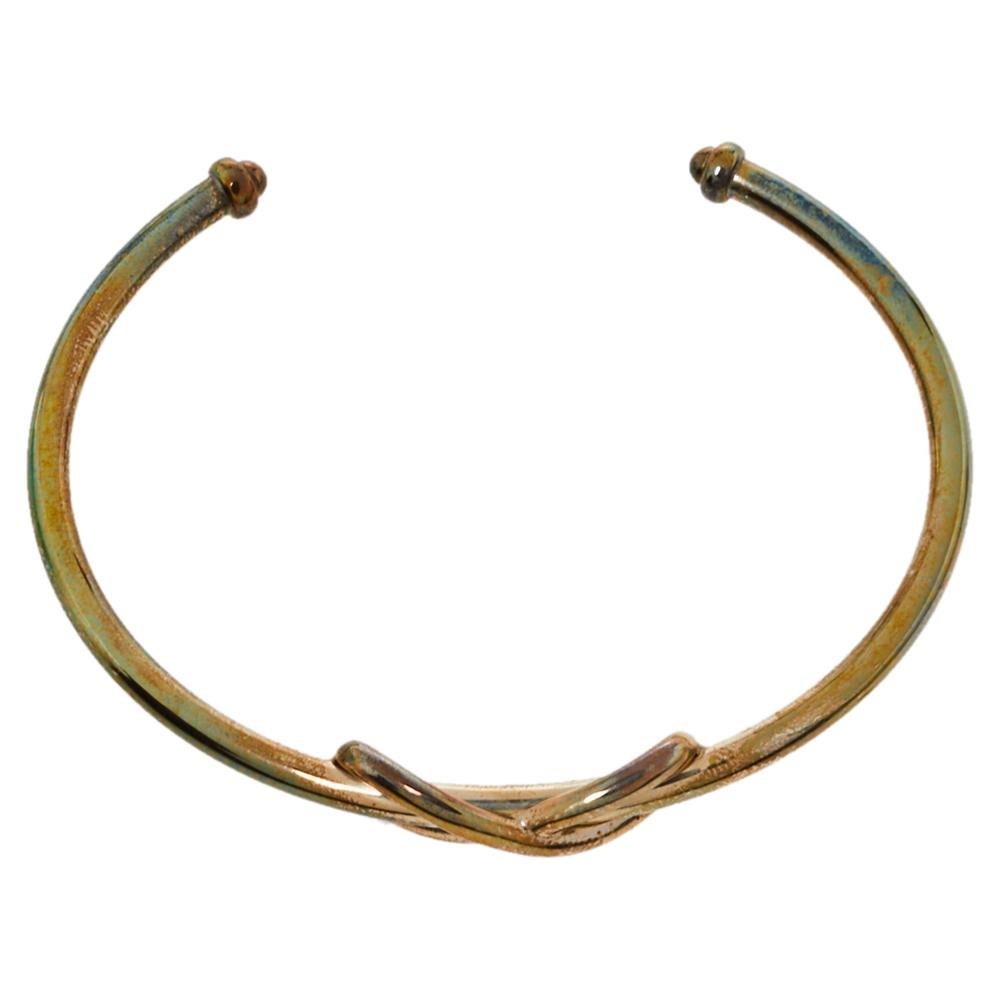 Tiffany & Co. Infinity Sterling Silver Open Cuff Bracelet In Good Condition In Dubai, Al Qouz 2