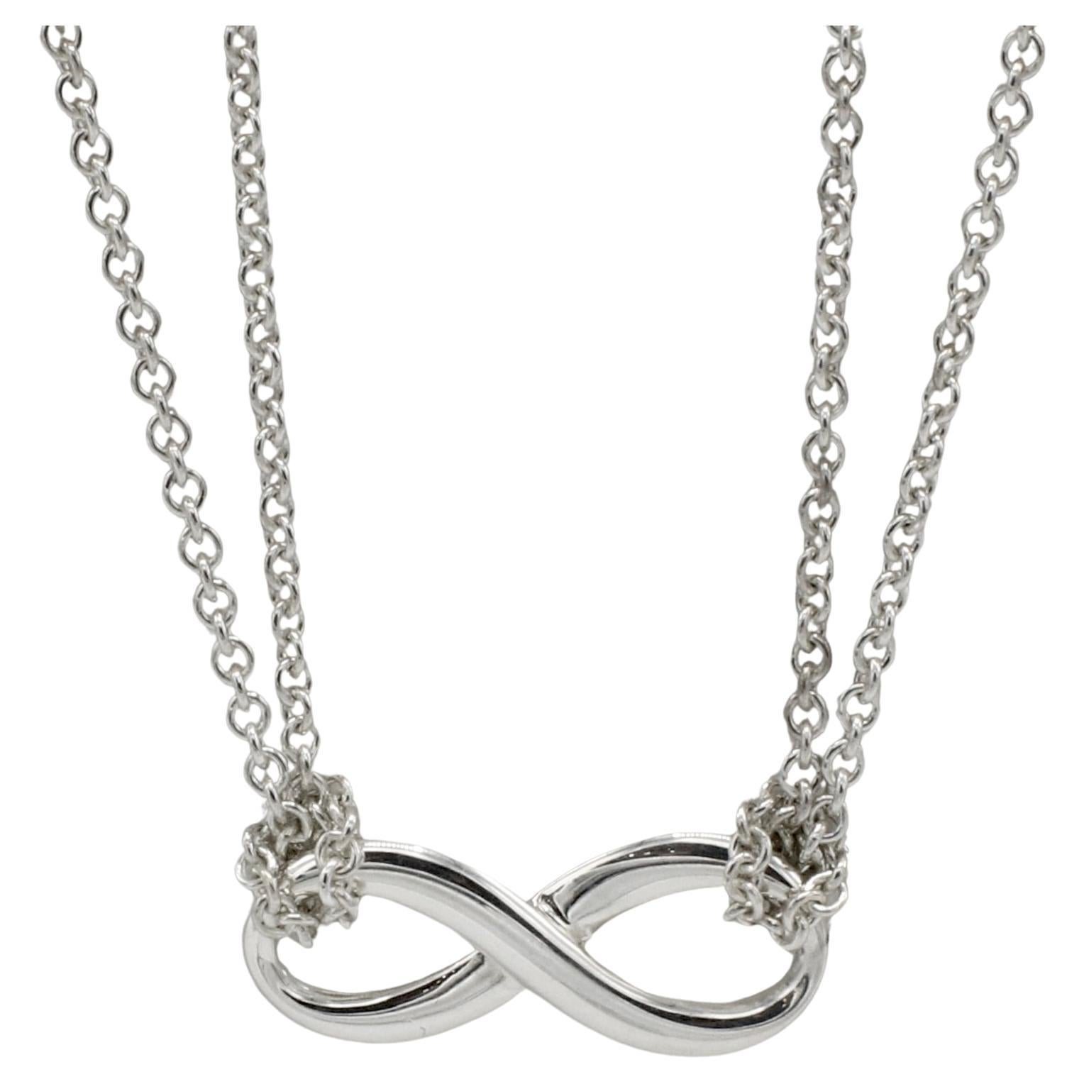 Tiffany & Co. Infinity Sterling Silver Pendant Chain Link Necklace
