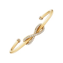 Tiffany & Co. Infinity Yellow Gold Diamond Cuff Medium Size