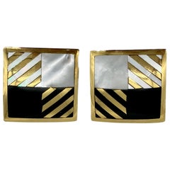 Retro Tiffany & Co. Inlaid Mother of Pearl Earrings