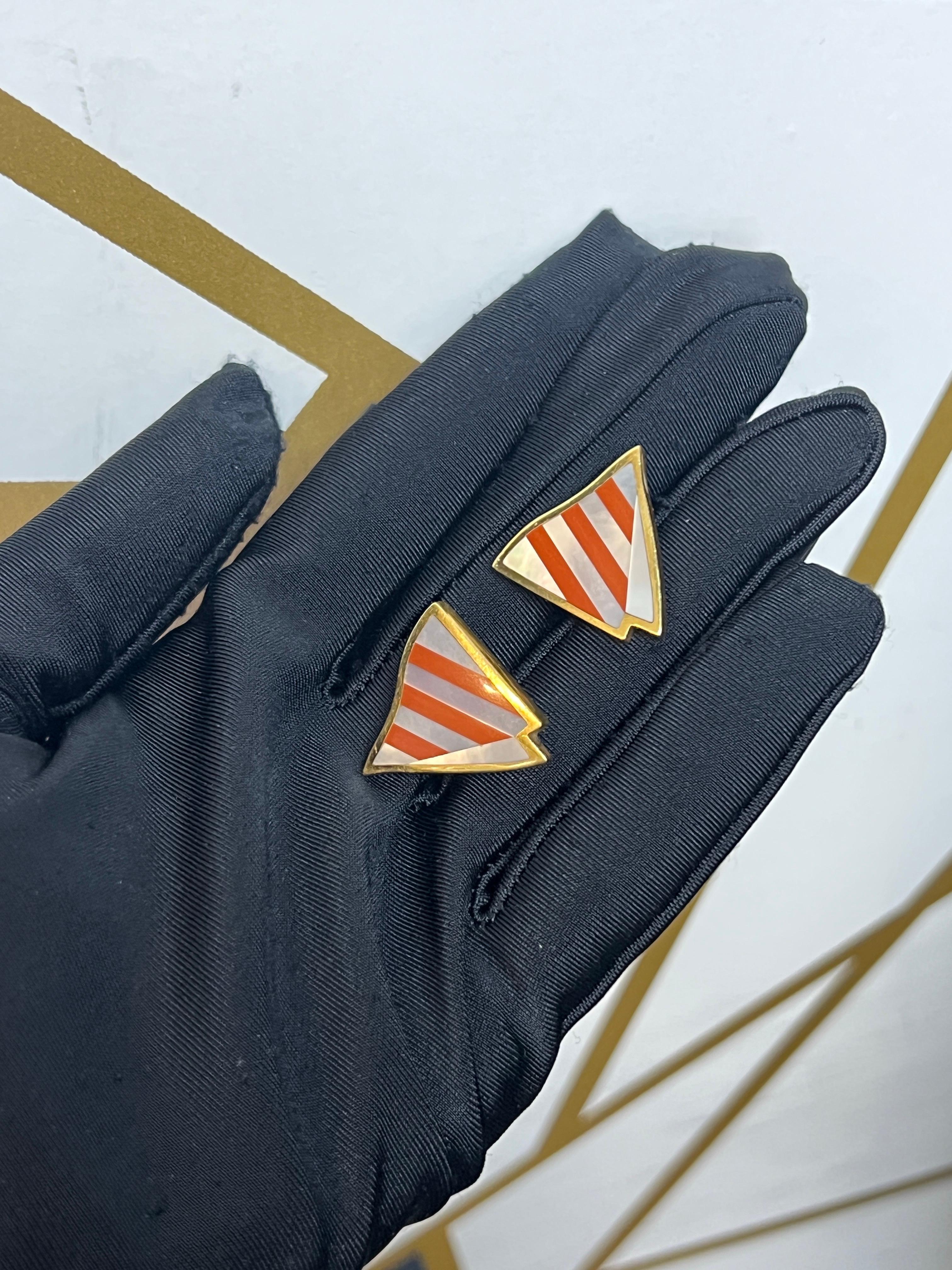 Orecchini geometrici a intarsio Tiffany & Co. In condizioni ottime in vendita a New York, NY