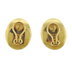 Tiffany & Co Inlay Mother of Pearl Onyx Gold Earrings