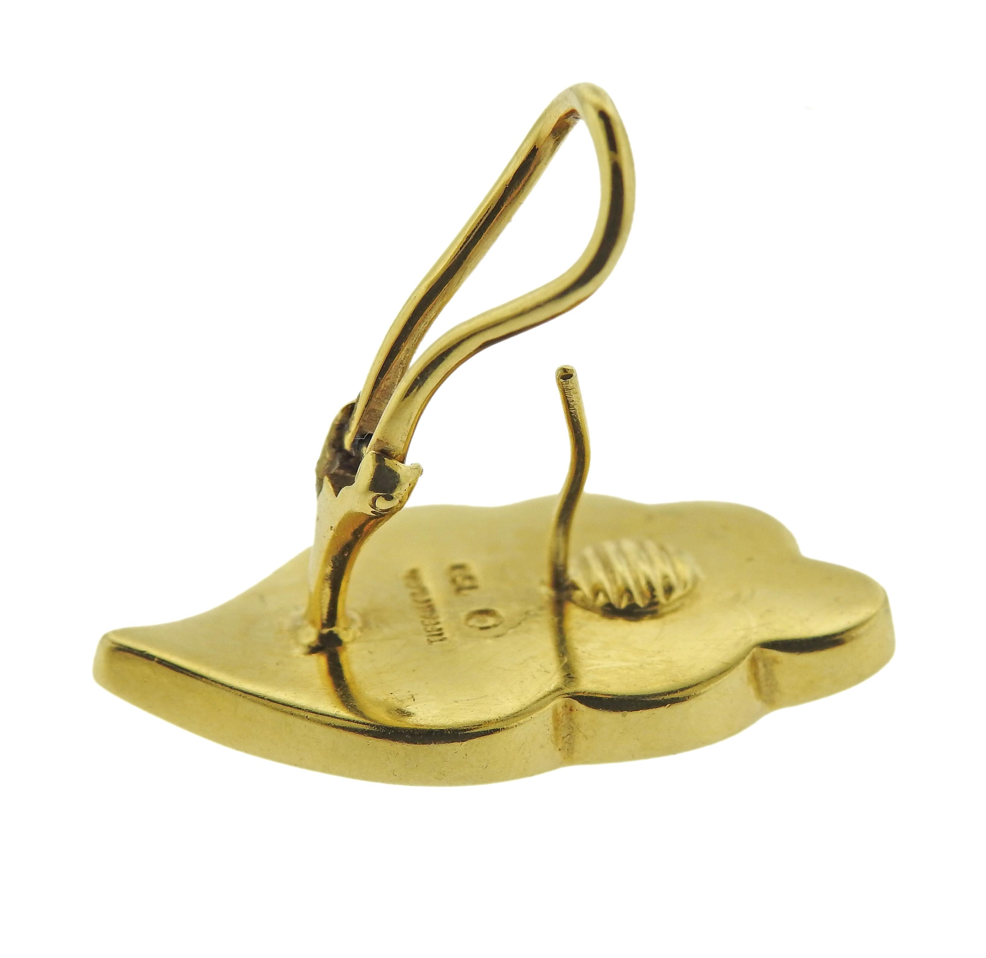 Tiffany & Co. Onyx-Ohrringe aus Gold mit Intarsien (Ovalschliff) im Angebot