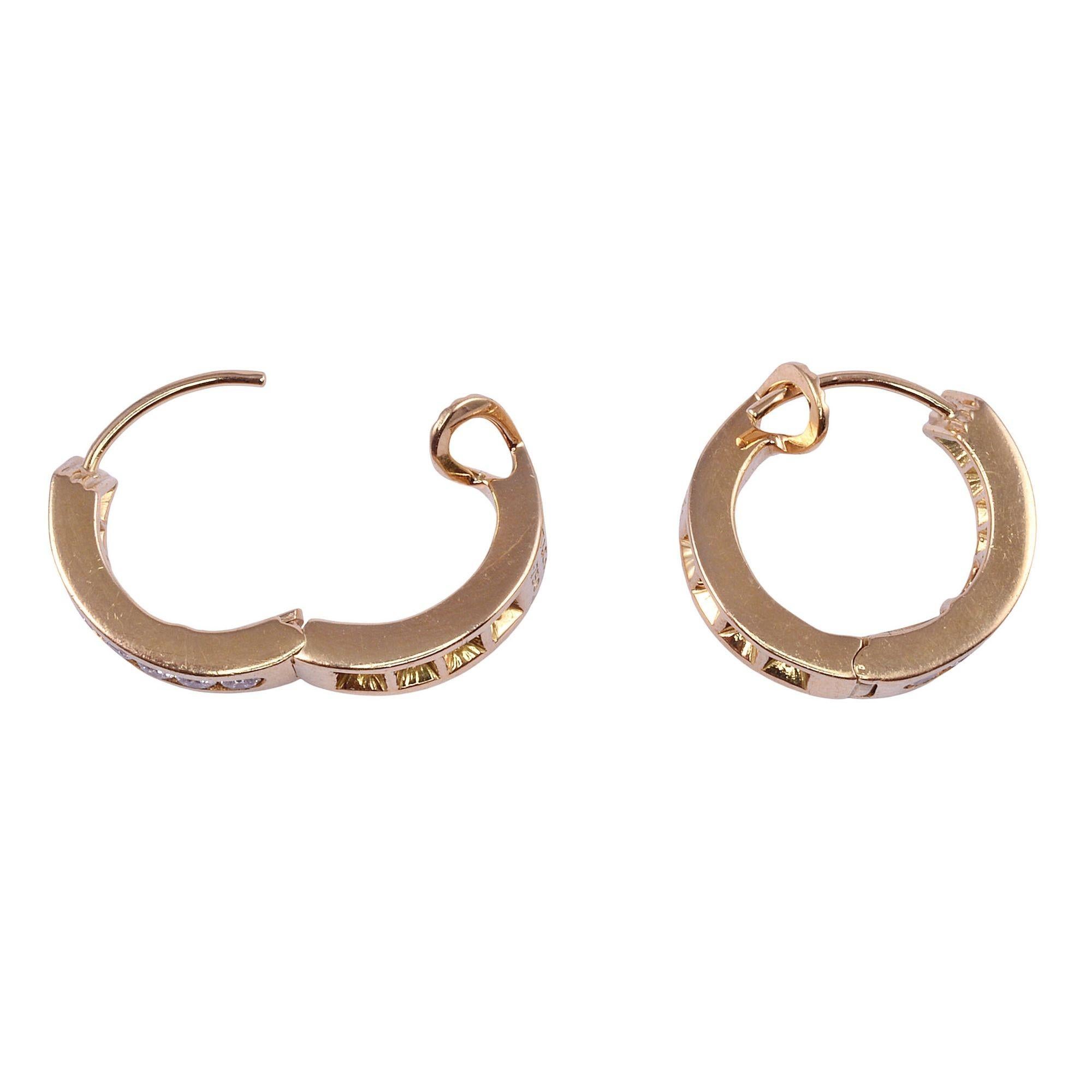 Round Cut Tiffany & Co Inside Out Diamond Hoop Earrings