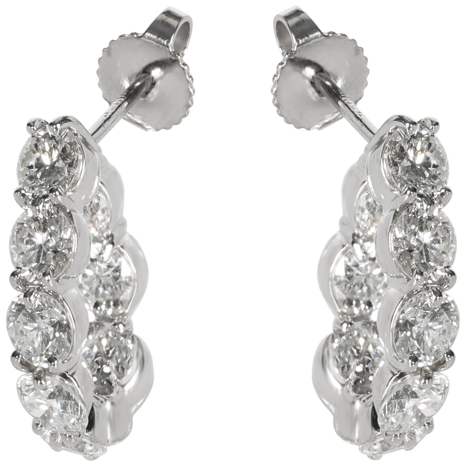 Tiffany & Co. Inside Out Diamond Hoop Earrings in Platinum 4.50 Carat