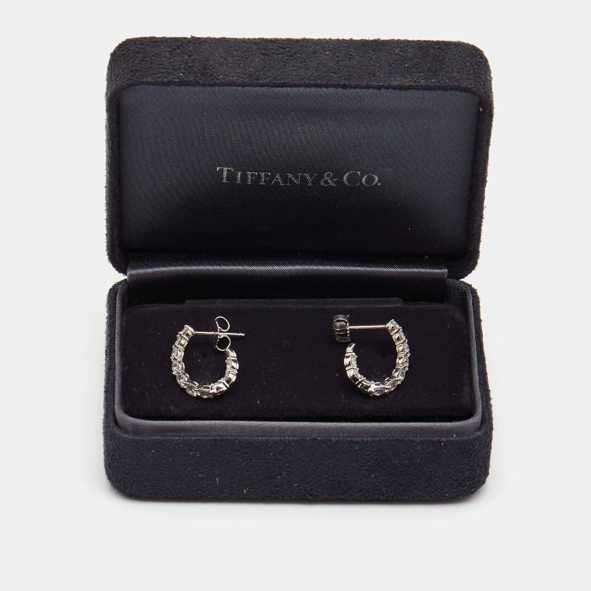 tiffany diamond hoop earrings