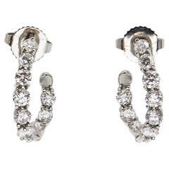 Tiffany & Co. Inside-Out Diamond Platinum Hoop Earrings