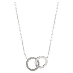 Tiffany & Co. Interlocking Circle Diamond Pendant in 18K White Gold 0.20 CTW