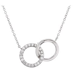 Tiffany & Co. Interlocking Circles Pendant Necklace 18K White Gold and Diamonds