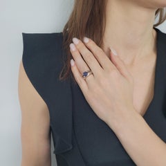 Tiffany & Co." Iolite" Solitaire Ring In 18k White Gold.