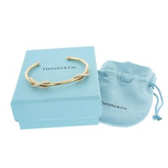 Tiffany & Co. Italian 18k Rose Gold Diamond Double Infinity Open Cuff Bracelet
