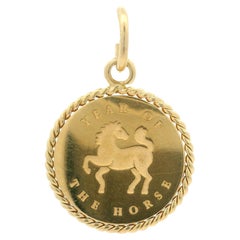 Tiffany & Co. Italian 18k Yellow Gold Year Of The Horse Circle Charm Pendant