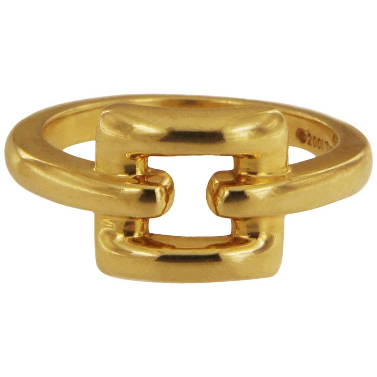 Tiffany and Co. Italy 18 Karat Yellow Gold Buckle Band Ring at 1stDibs