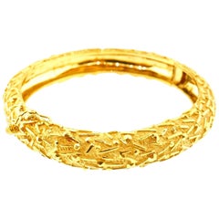 Tiffany 
Co. Italy 18 Karat Yellow Gold Modernist Bangle