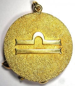 TIFFANY & CO. ITALY 18k Yellow Gold & Diamond Libra Zodiac Pendant Vintage Rare