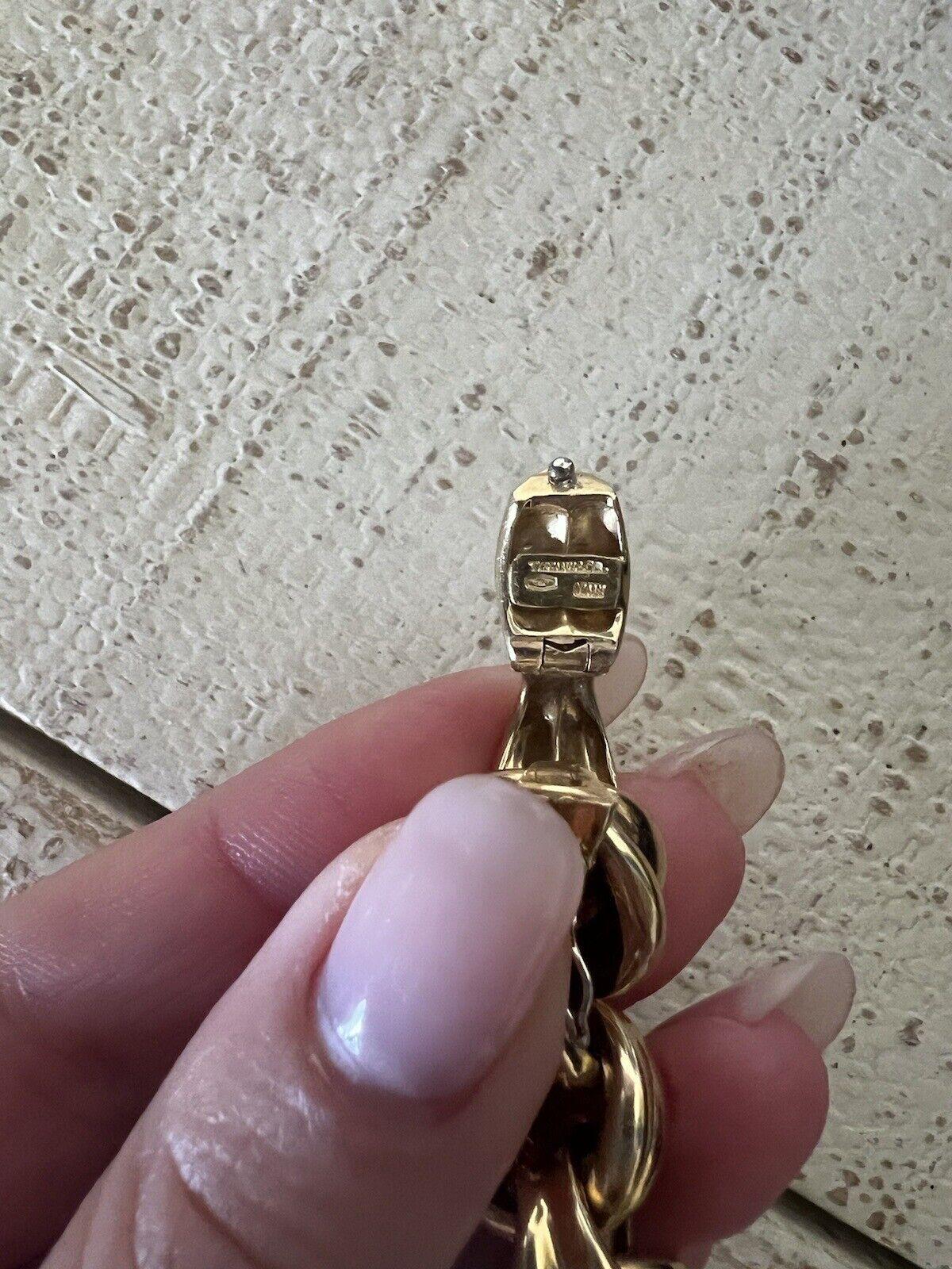 Women's or Men's TIFFANY & CO. Italy 18k Yellow Gold Link Bracelet Vintage Circa 1980s