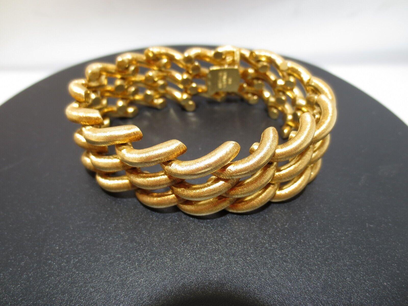 TIFFANY & CO. Italy 18k Yellow Gold Matte Link Bracelet 1960s Vintage 2