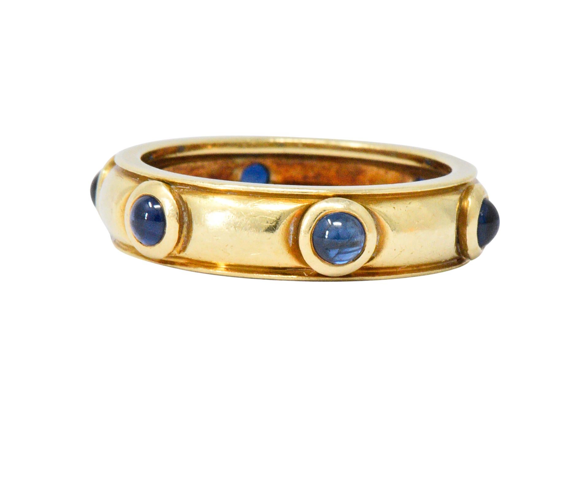Tiffany & Co. Italy Contemporary 1.50 Carat Sapphire 18 Karat Gold Band Ring In Excellent Condition In Philadelphia, PA