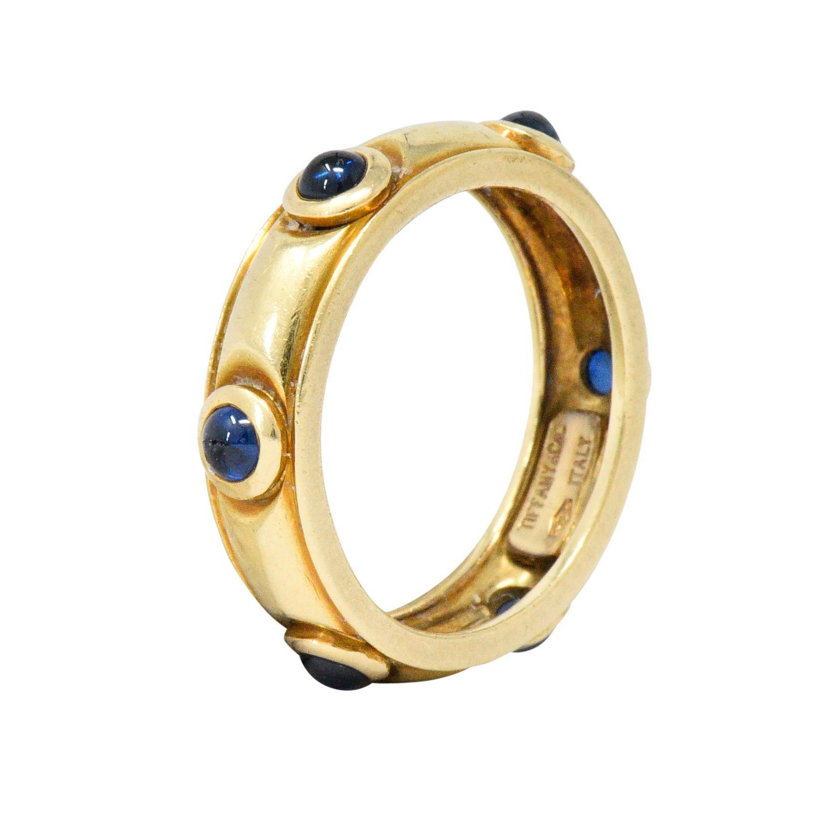 Tiffany & Co. Italy Contemporary 1.50 Carat Sapphire 18 Karat Gold Band Ring 1