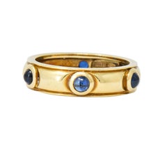Retro Tiffany & Co. Italy Contemporary 1.50 Carat Sapphire 18 Karat Gold Band Ring