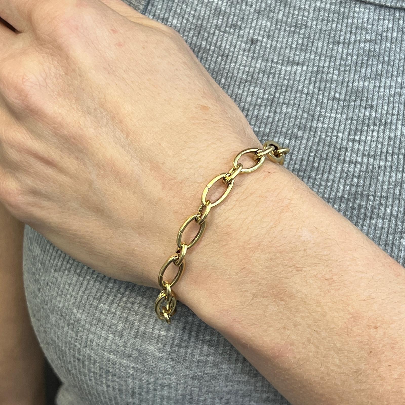 Tiffany & Co. Italien Oval Link Schließe 18 Karat Gelbgold Modern Armband (Moderne)