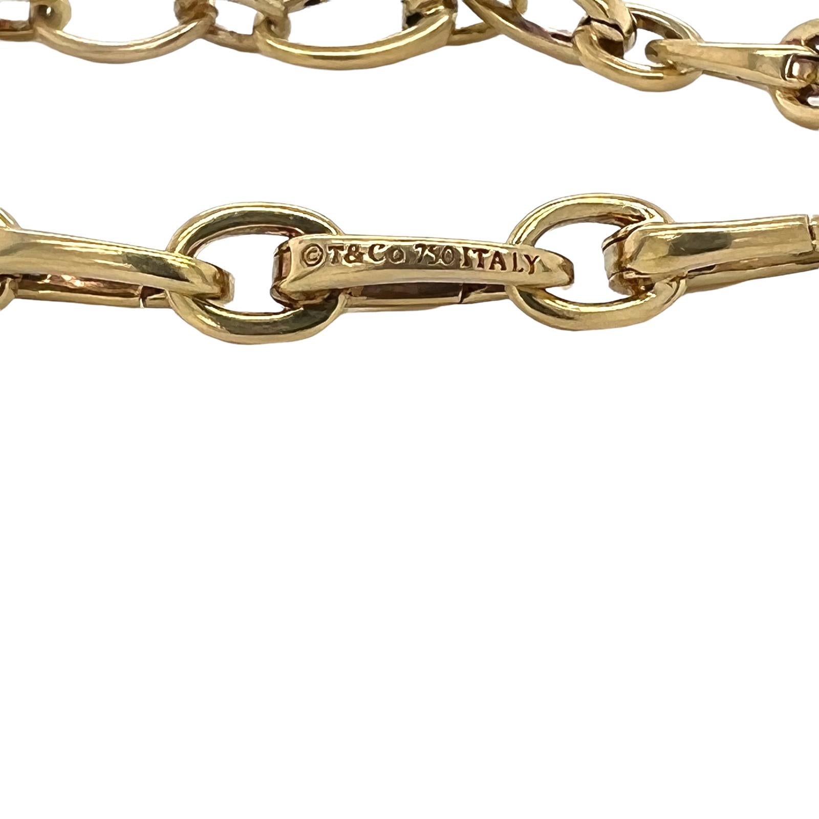 Tiffany & Co. Italien Oval Link Schließe 18 Karat Gelbgold Modern Armband Damen
