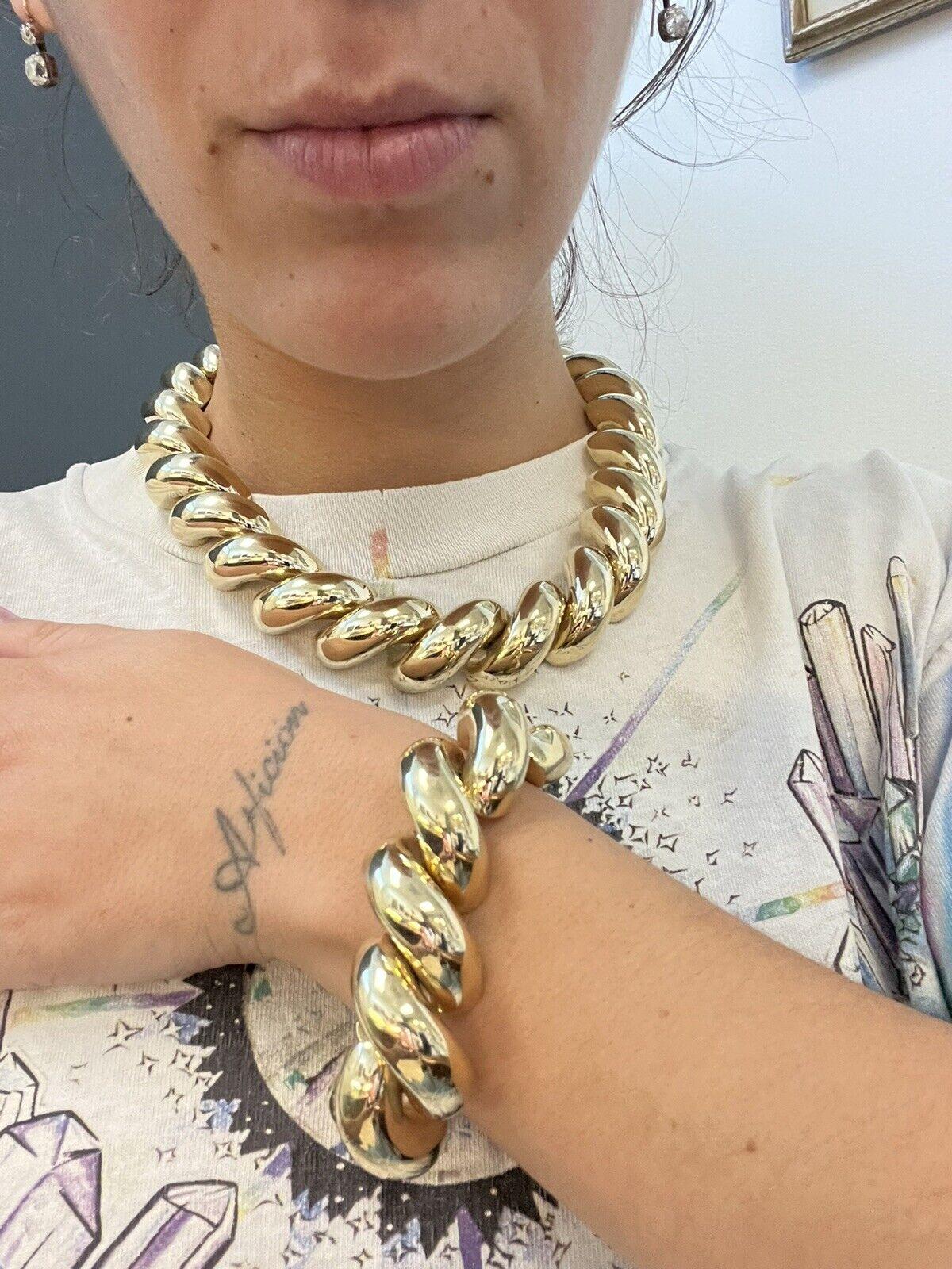 TIFFANY & CO. Italien Retro 14k Gelbgold Halskette & Armband Set mit Schachtel Rare im Zustand „Hervorragend“ in Beverly Hills, CA